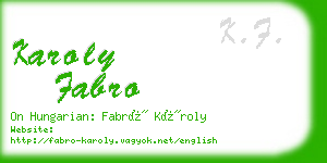 karoly fabro business card